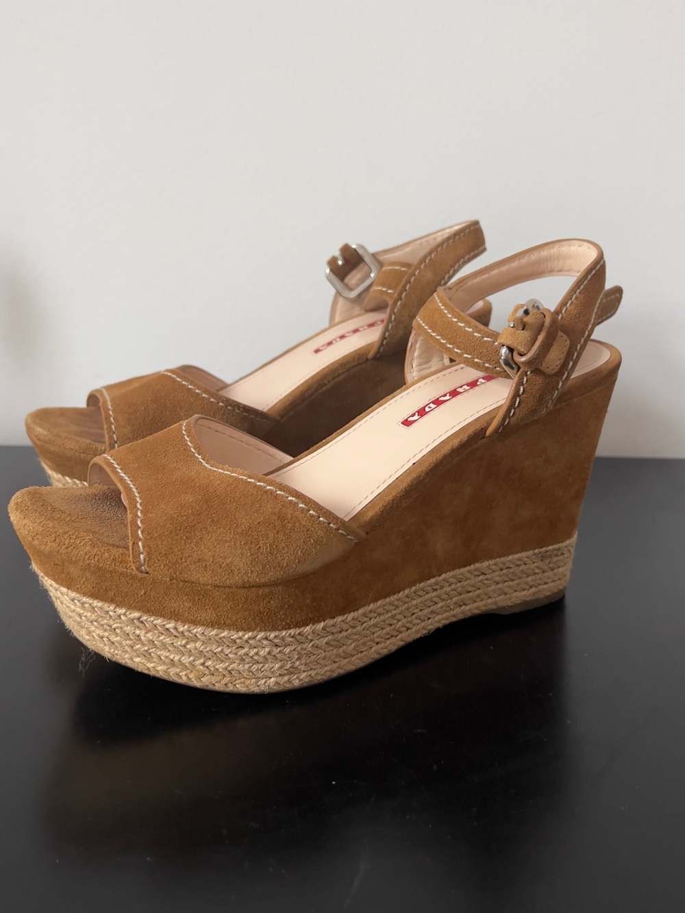Prada platform espadrille sandal